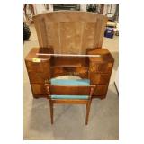 Vanity with mirror & chair