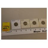 Nickels 1940, 1939, 1954-D, 1989-D MS
