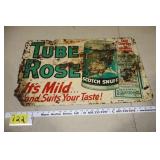 Tube Rose tin sign - shows visible wear