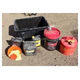 gas can, partial oil & coolant