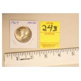 1964 Silver Half Dollar AU50