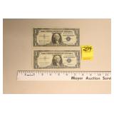 1957 & 1957B One Dollar Silver Certificates (2 ct)
