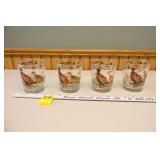 Vintage Lord Calvert Pheasant glasses set of 4