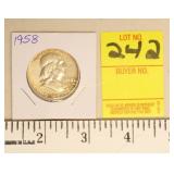 1958 Benjamin Silver Half Dollar