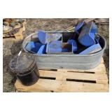 Galvanized tank, feeders