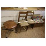 Bench and 2 old chairs