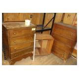 2 old dressers and cabinet