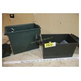 2 ammo boxes with plumbing fittings and hooks