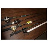 4 Fishing Poles Baitcast
