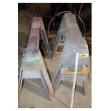 4 wooden saw horses
