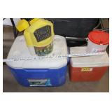 2 Coolers and 2 Minnow Buckets