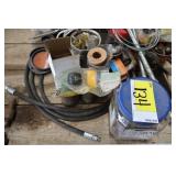 assorted hose, wiring, hardware, etc