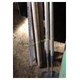 Wooden pole, Breaker bar, Shovel etc.