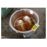Stailess Fryer Pot with 2 gallons of canola oil