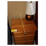 Night Stand- 3 drawer 25" Tall w/lamp