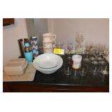 Wine glasses, soup cups, wine chiller