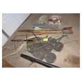 2 tackle boxes, hand tools (broken handles),