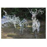 White Reindeer & Sleigh Set