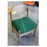 3 Wooden Chairs w/green Top