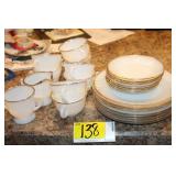 Set of Gold Rimmed Dishes - Fire King