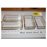4 Gold Rimmed Relish Dishes