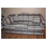 Plaid Hide A Bed Sofa - Excellent Condition
