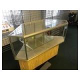 Corner Showcase Display, with doors, glass top, 50 inches overall length Corner Showcase Display, with doors, glass top, 50 inches overall length