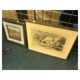 2- Landscape Prints, both nicely framed and matted, the larger one is 21 inches wide