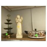 Candy Dish, Pot with lid, and Angel Statue