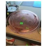 2- 3 footed depression glass platters 2- 3 footed depression glass platters