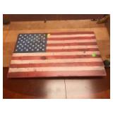 Wooden Plaque Painted as the American Flag, 24 x 15 inches