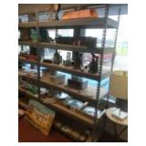 PLEASE READ ENTIRE DESCRIPTION FOR DETAILS. Metal rack shelving with wood shelf inserts