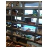 PLEASE READ ENTIRE DESCRIPTION FOR DETAILS. Metal rack shelving with wood shelf inserts