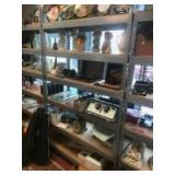 PLEASE READ ENTIRE DESCRIPTION FOR DETAILS. Metal rack shelving with wood shelf inserts PLEASE READ ENTIRE DESCRIPTION FOR DETAILS. Metal rack shelving with wood shelf inserts
