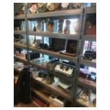 PLEASE READ ENTIRE DESCRIPTION FOR DETAILS. Metal rack shelving with wood shelf inserts