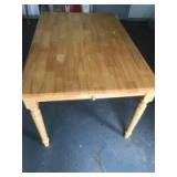 Very Large Wooden Table with plexiglass top cover, opens up to 54 x 54 inches