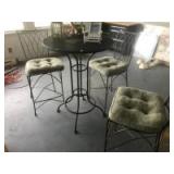 Wrought Iron "high top" patio set with 3 matching chairs Wrought Iron "high top" patio set with 3 matching chairs