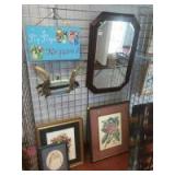 Mirror and collection of wall decor