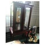 Small Glass Front Display or curio cabinet, approx 41 inches tall