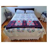 Full sized headboard with box spring and mattress