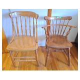 Pair of Wooden chairs. 1 is Ethan Allen