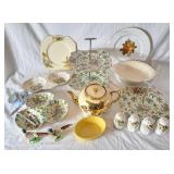 Gibson tea pot, Royal Winton grimwades servers,