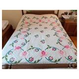 Lovely floral quilt. 90" l x 74" w has some