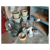 Garden Lot: Cages, Plastic Flower Pots, Ceramic