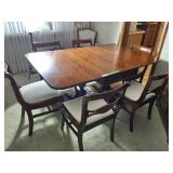 Vintage dinning drop-leaf table with 6