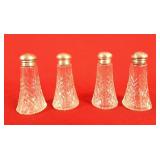 4 sterling lidded salt and pepper Shakers