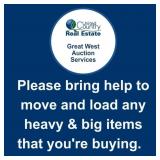 Please bring help to move and load any heavy &