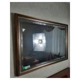 Mirror with gold frame, 40 x 28 inches