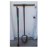 Post Hole Digger And 2 Pry Bars