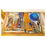 Kitchen aid flipper, whisks, knifes, flatware,